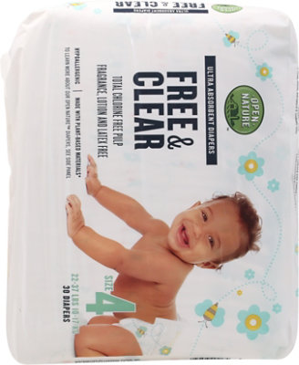Open Nature Free & Clear Diapers Ultra Absorbent Size 4 - 30 Count - Image 5