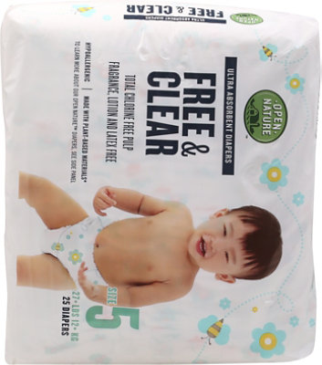 Open Nature Free & Clear Diapers Ultra Absorbent Size 5 - 25 Count - Image 5