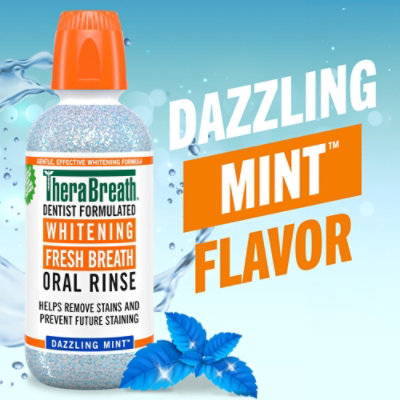 TheraBreath Dazzling Mint Whitening Mouthwash Dentist Formulated -16 Fl. Oz. - Image 2