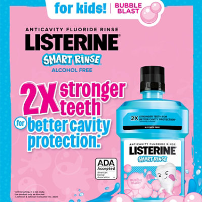 Listerine Smart Rinse Kids Anticavity Mouthwash Bubble Blast - 500 mL - Image 4