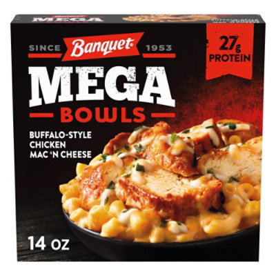 Banquet Mega Bowls Buffalo Style Chicken Mac N Cheese Frozen Meal - 14 Oz