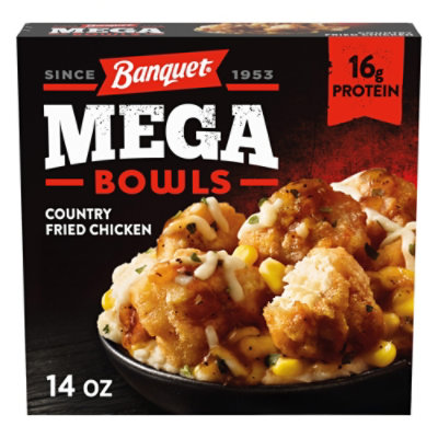 Banquet Mega Bowls Country Fried Chicken Frozen Meal - 14 Oz