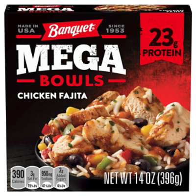 Banquet Mega Bowls Chicken Fajita Frozen Meal - 14 Oz - Image 1