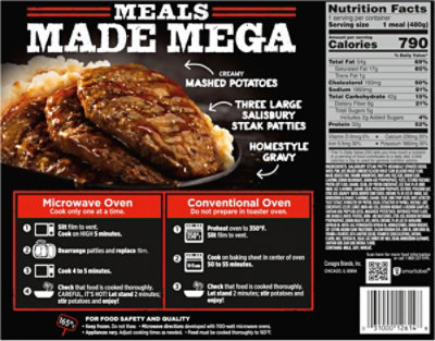 Banquet Mega Meals Salisbury Steak Frozen Dinner - 16.95 Oz - Image 6