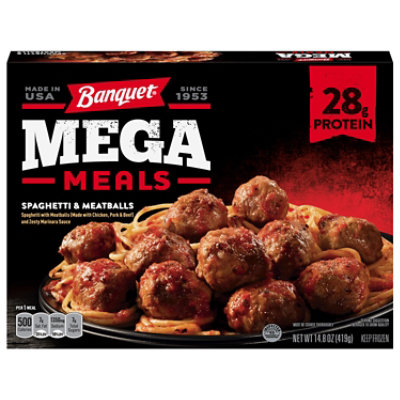 Banquet Mega Meal Spaghetti And Meatballs - 14.8 Oz