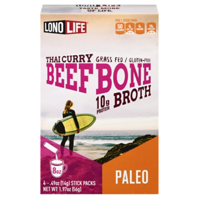 Lono Life Bone Broth Paleo Gluten-Free Grass Fed Beef Thai Curry Stick Packs - 4-0.49 Oz - Image 3