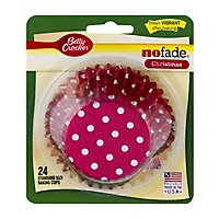 Betty Crocker Liners Polka Dot Red Silver - 24 Count - Image 1