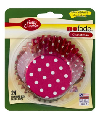 Betty Crocker Liners Polka Dot Red Silver - 24 Count