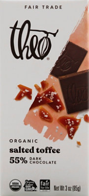 Theo Bar 55pct Dark Chocolate Salted Toffee - 3 Oz - Image 2