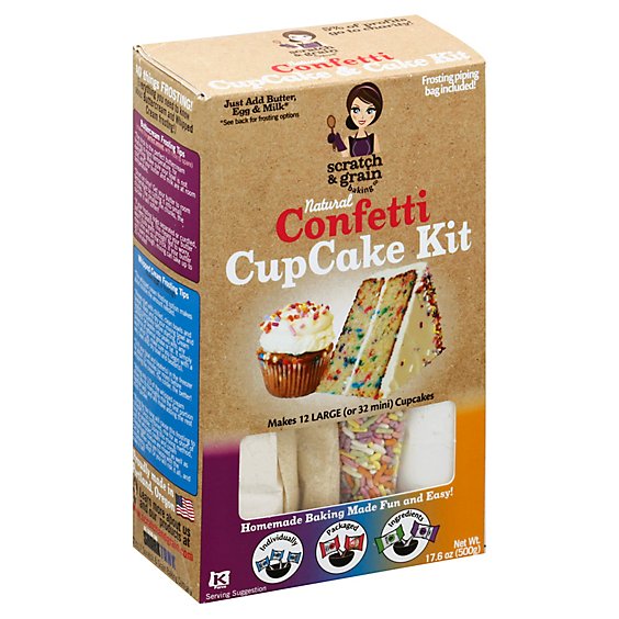 Scratch & Grain Baking Co. Cupcake Kit Confetti Box - 17.6 Oz