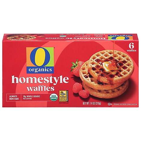 O Organics Organic Waffles Homestyle - 7.4 Oz