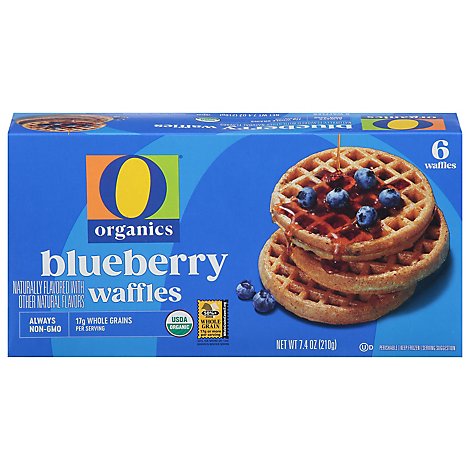 O Organics Organic Waffles Blueberry 6 Count - 7.4 Oz