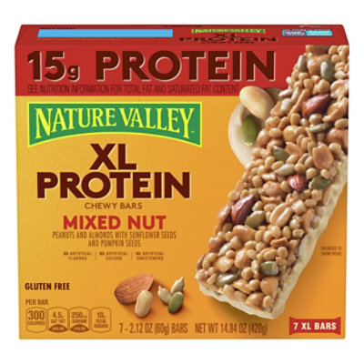 Nat Vly Mixed Nut Xl Prtn Chwy Bars - 14.84 Oz