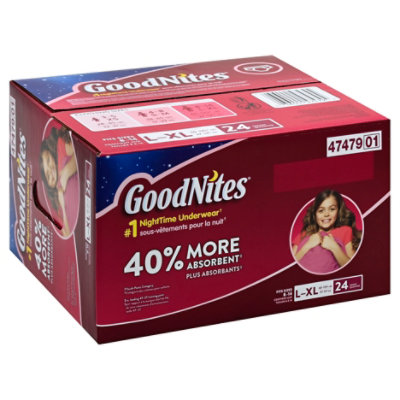 Goodnites Underwear Nighttime For Youth Girls 40% More Absorbent