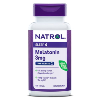 Natrol Melatonin Tablets 3 mg Time Release - 100 Count - Image 1