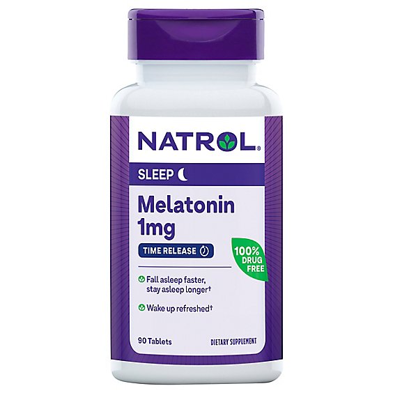 Natrol Melatonin Time Release 1mg Dietary Supplement 90 Tablets - 90 Count