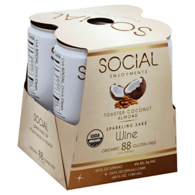 Social Enjoyments Toasted Coconut Almond Cans Wine - 4-10 Fl. Oz.