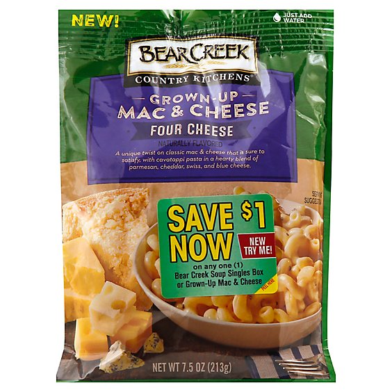 Bear Creek Grown Up Mac & Cheese Four Cheese Pouch - 7.5 Oz