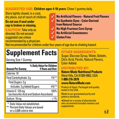 Nature Made Kids First Vit C Gummie - 110 Count - Image 4