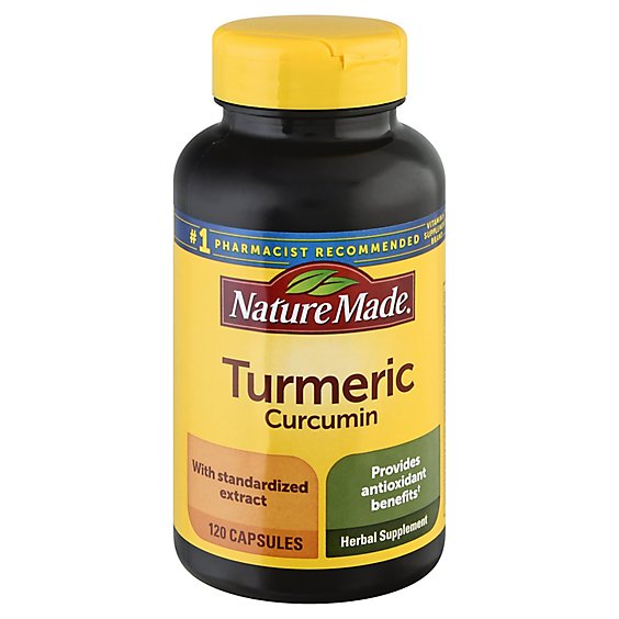 Nature Made Herbal Supplement Capsules Turmeric Curcumin - 120 Count