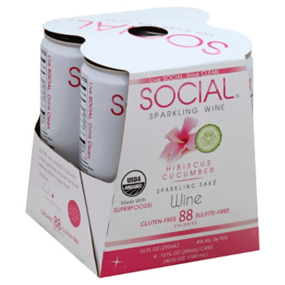 Social Hibiscus Cucumber Cans Wine - 4-10 Fl. Oz.