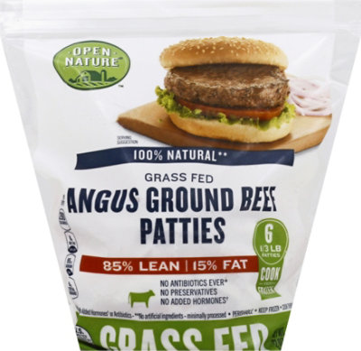 Open Nature Beef Hamburger Patties 85% Lean 15% Fat - 32 Oz. - Image 2