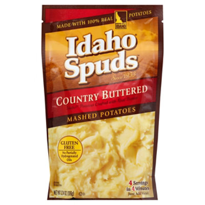 Idaho Spuds Potatoes Mashed Gluten Free Country Buttered Pouch - 3.74 Oz - Image 1