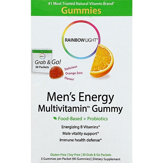 Rainbow Light Mens Energy Multivitamin Gummy - 30 Count