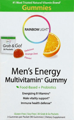 Rainbow Light Mens Energy Multivitamin Gummy - 30 Count - Image 1