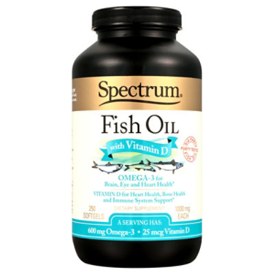Spectrum Essentials Fish Oil Vitamin D - 250 Count - Image 1