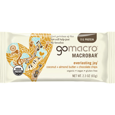 GoMacro Macrobar Everlasting Joy Coconut Almond Butter Chocolate Chips - 2.3 Oz - Image 1