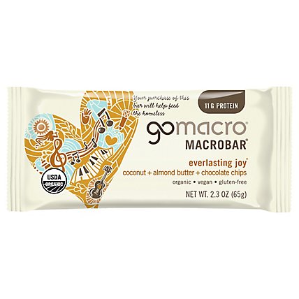 GoMacro Macrobar Everlasting Joy Coconut Almond Butter Chocolate Chips - 2.3 Oz - Image 1