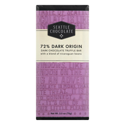 Seattle Chocolate Dark Chocolate Bar - 2.5 Oz - Image 1