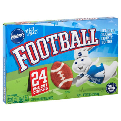 Pillsbury Ready To Bake Football Cutout Sgr Cookie - 8.5 Oz