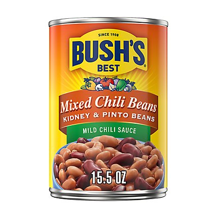 BUSH'S BEST Mixed Beans in a Mild Chili Sauce - 15.5 Oz - Image 1