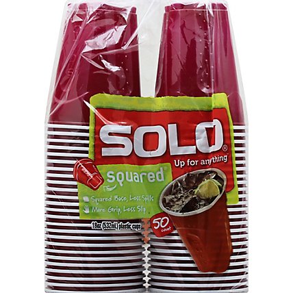 SOLO Cups Plastic Squared Colored - 50 Count - Image 3