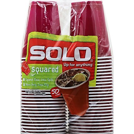 SOLO Cups Plastic Squared Colored - 50 Count - Image 2