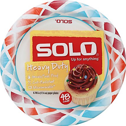 SOLO Up For Anything Paper Plates Heavy Duty 6.785 Inch - 48 Count - Image 2