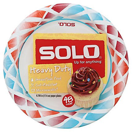 SOLO Up For Anything Paper Plates Heavy Duty 6.785 Inch - 48 Count - Image 1