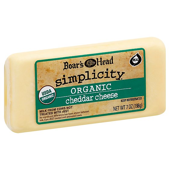 Boars Head Simplicity Pre-Cut Organic Cheddar - 7 Oz