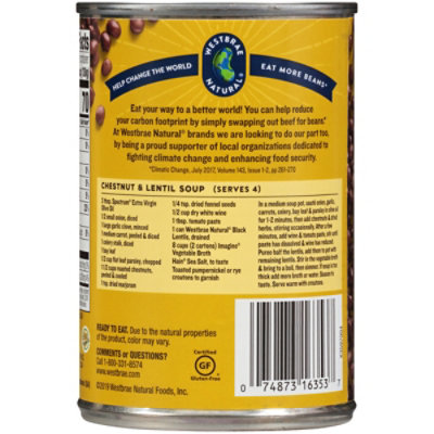 Westbrae Natural Organic Lentils Low Sodium Black - 15 Oz - Image 5