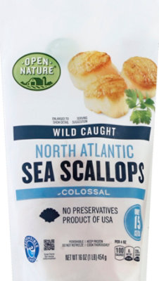Open Nature Wild Caught North Atlantic Colossal Sea Scallops Under 15 ct - 16 oz - Image 2