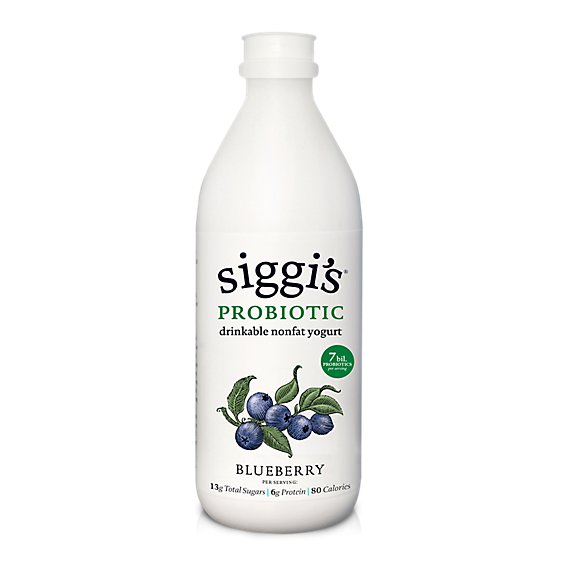 siggi's Probiotic Drinkable Nonfat Blueberry Yogurt - 32 Oz
