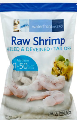 waterfront BISTRO Raw Peeled & Deveined Tail Off Shrimp - 32 Oz - Image 2