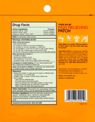 Tiger Balm Patch Pain Relvng - Each - Image 3