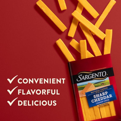 Sargento Sharp Natural Cheddar Cheese Snack Sticks 12 Count - 9 Oz - Image 3