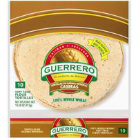 Guerrero Tortillas Flour Soft Taco Whole Wheat De Harina Integral Bag - 14.58 Oz