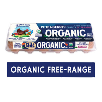 Pete and Gerrys Eggs Organic Extra Large Free Range - 12 Count - Image 1