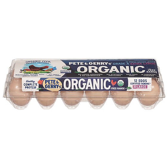 Pete and Gerrys Eggs Organic Extra Large Free Range - 12 Count
