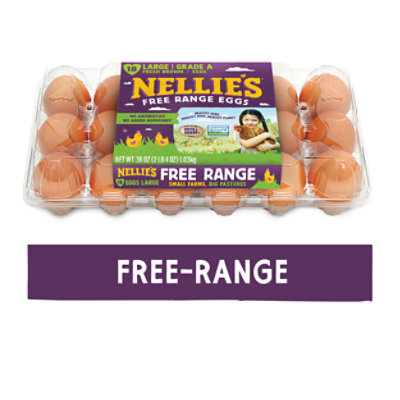 Nellies Eggs Free Range Large Brown - 18 Count - Image 1